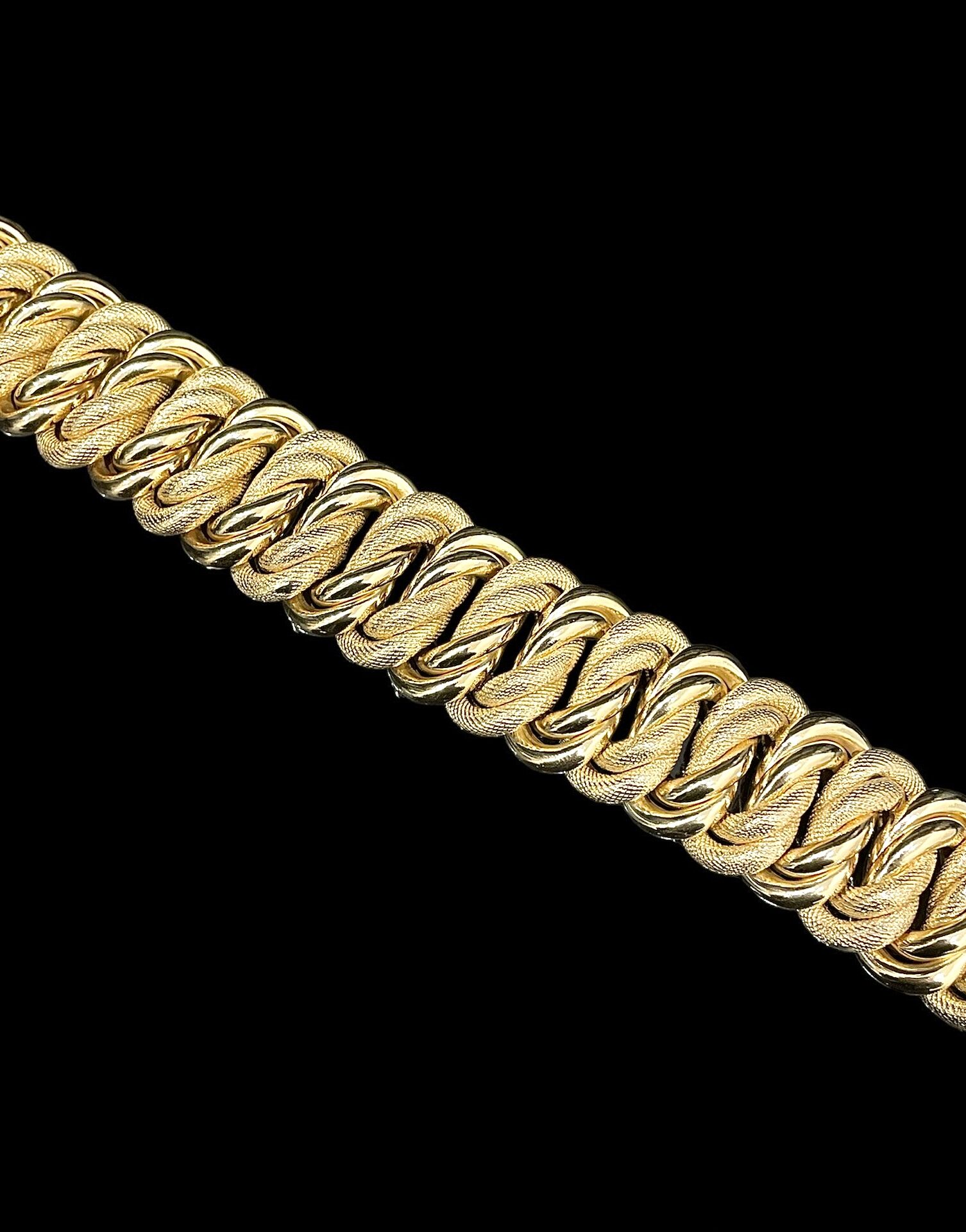Bracelet Maille Américaine Lisse Sablé 28 mm 22 cm – Image 2